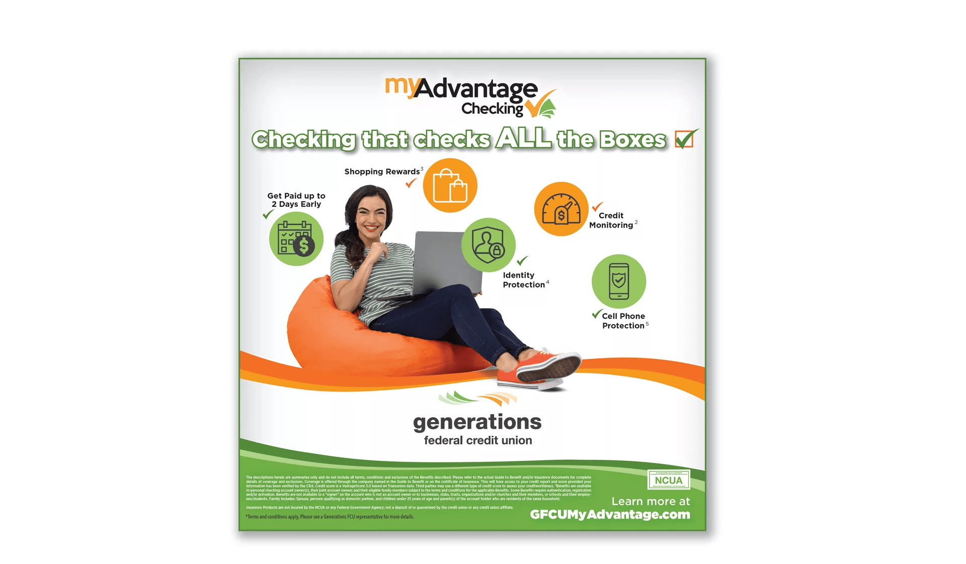 Generations Federal Credit Union Checking Newspaper Ad 2
