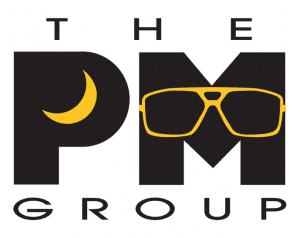 The PM Group Logo with Sunglasses