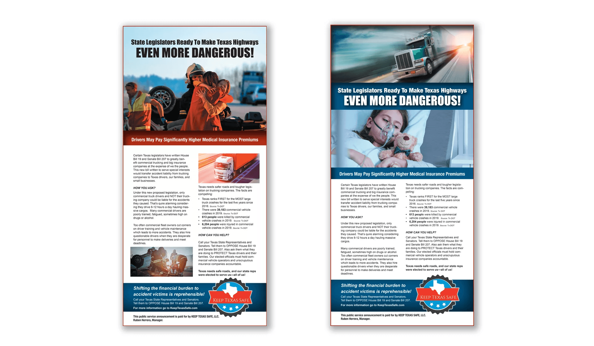 Keep Texas Safe Full Page Newspaper Ads