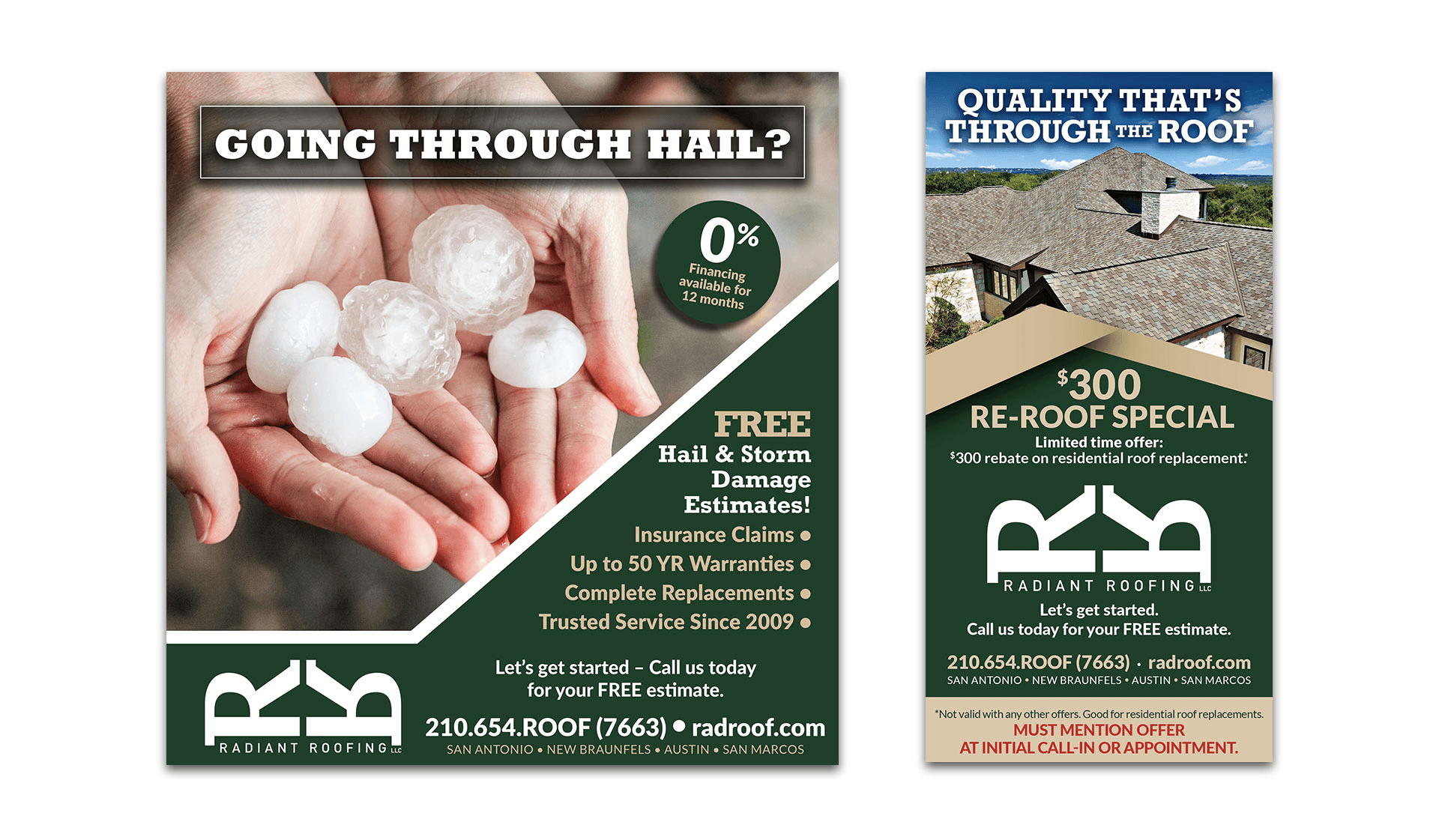 Radiant Roofing Newspaper Ads